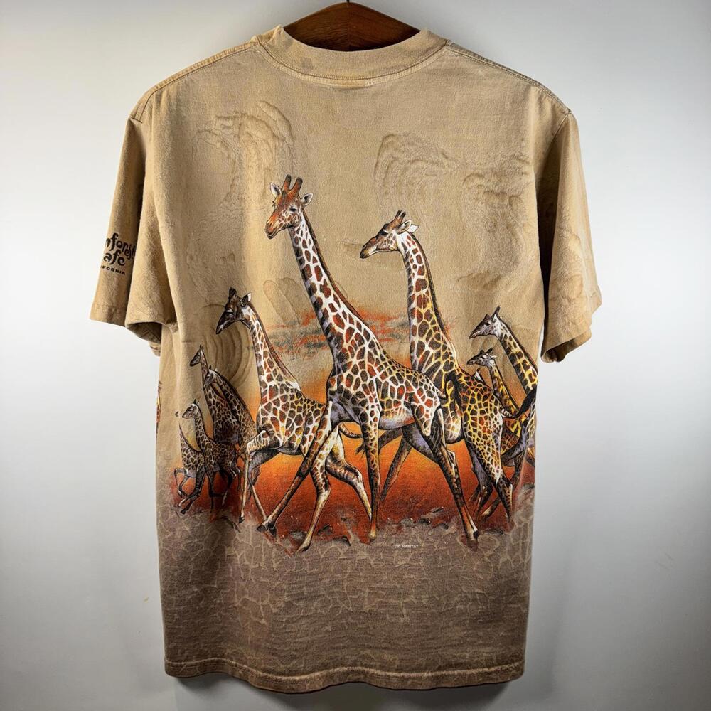 VTG 90’s Rainforest Cafe California Giraffe Graphic T-Shirt - M - Picture 4 of 7